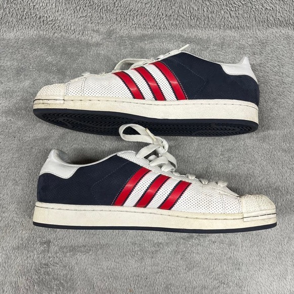 Adidas Superstar The American Flag Color Red White Blue G56825 Leather Mens 10.5 - Picture 3 of 8